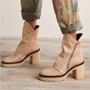 New Free People Jack Zip Ankle Leather Boots EU40 Sz 9.5